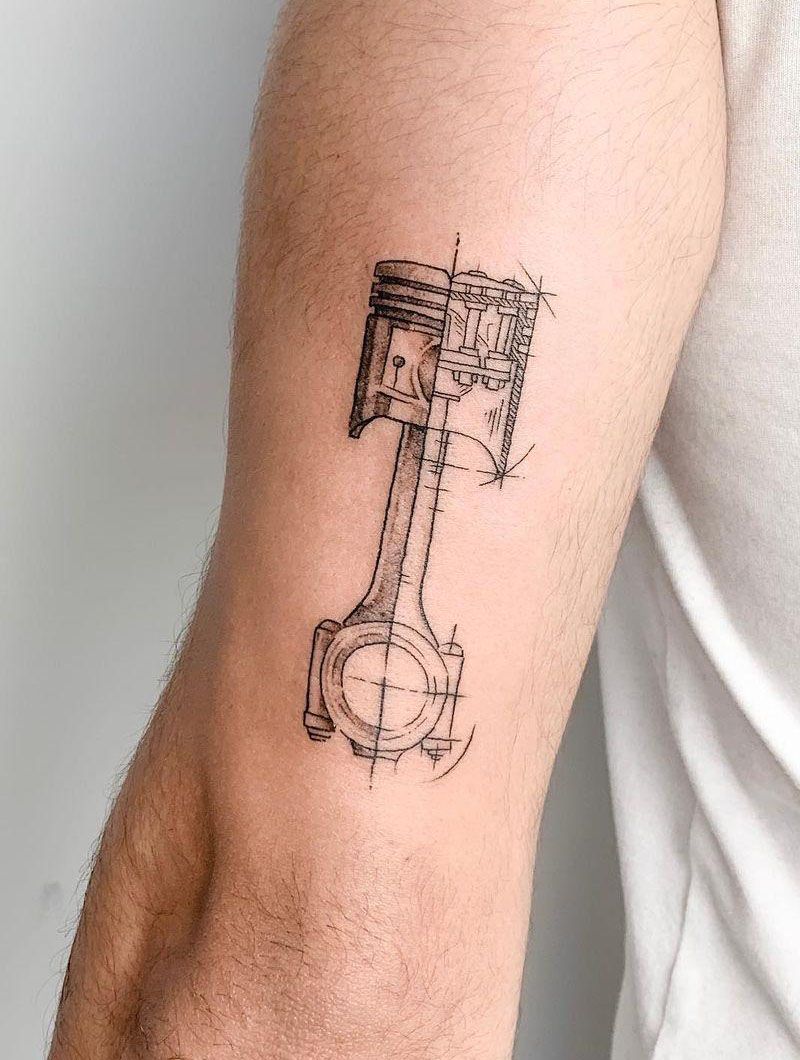 30 Pretty Piston Tattoos You Must Try