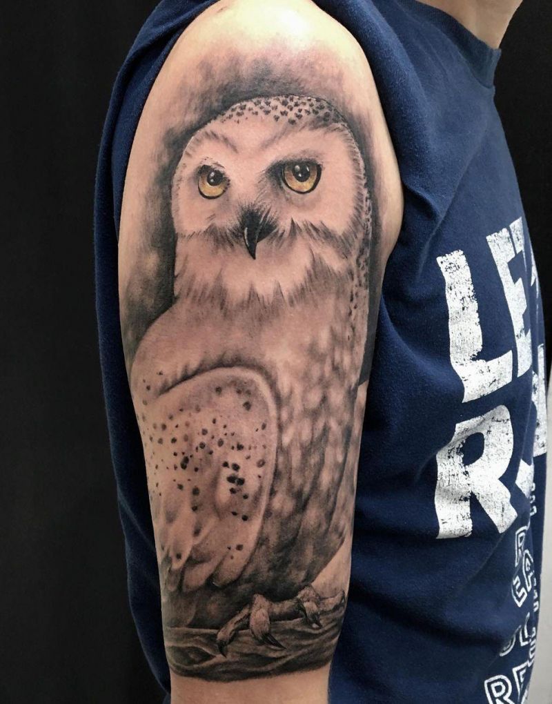 30 Pretty Snowy Owl Tattoos You Can Copy