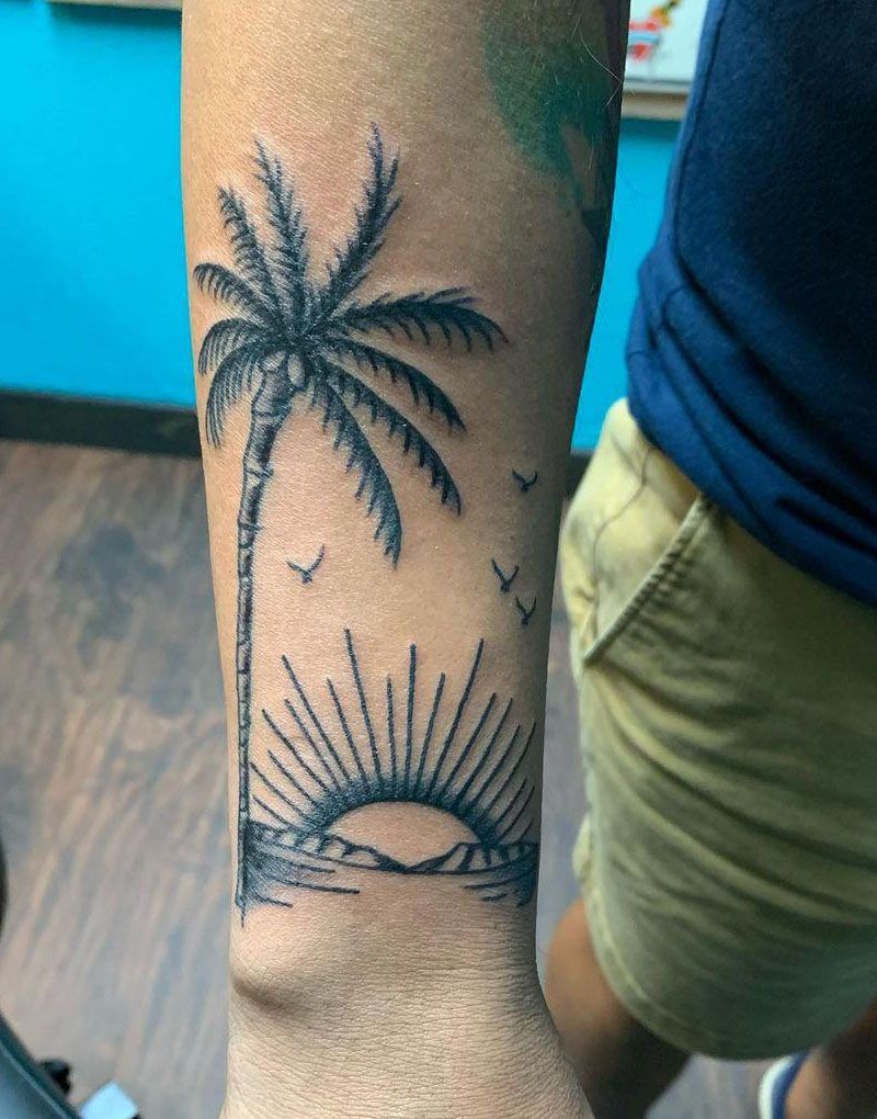 30 Pretty Sunset Tattoos You Can Copy