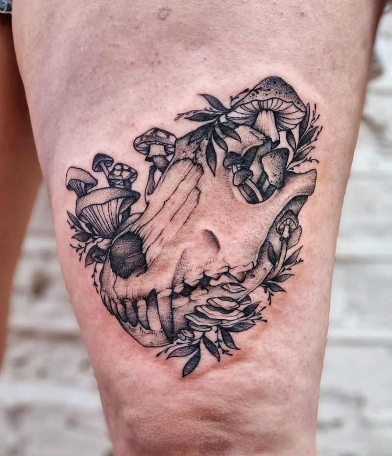 30 Pretty Wolf Skull Tattoos You Must Try