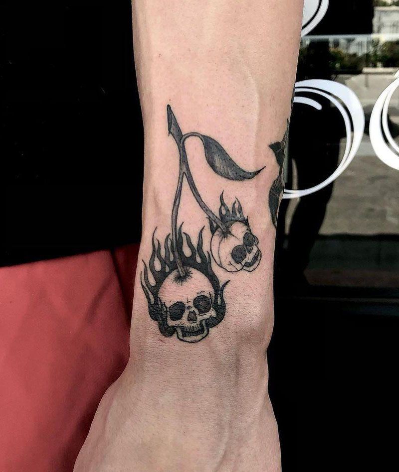 30 Pretty Burning Skull Tattoos to Inspire You