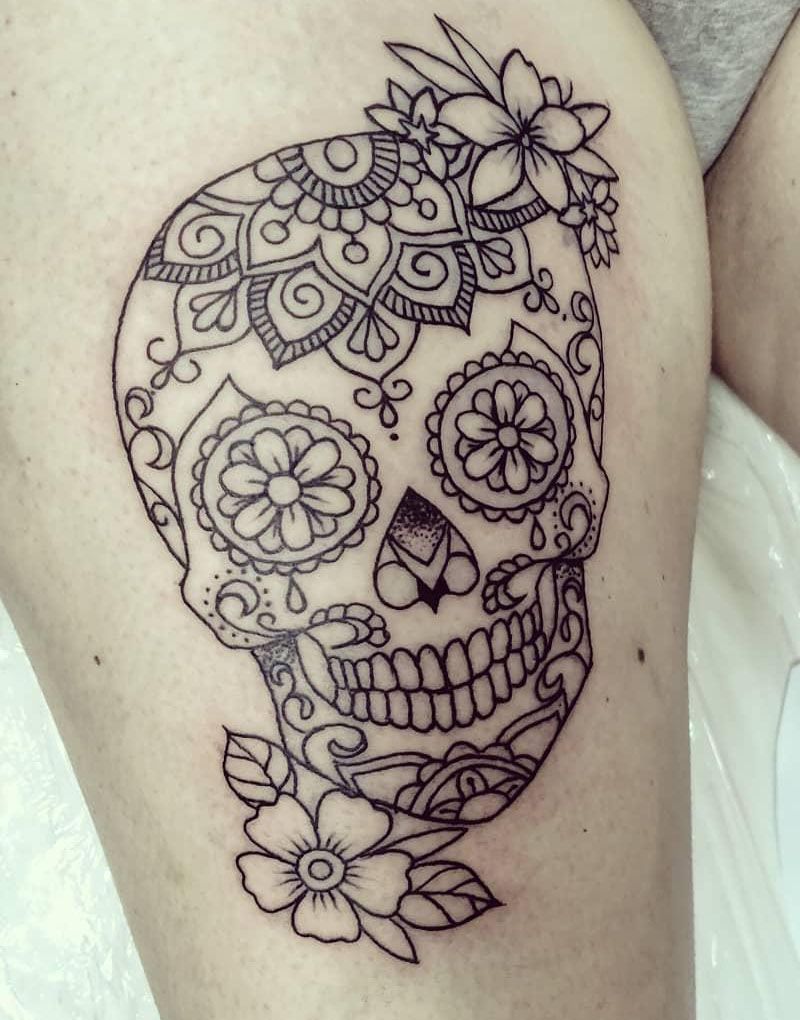 30 Pretty Sugar Skull Tattoos You Will Love