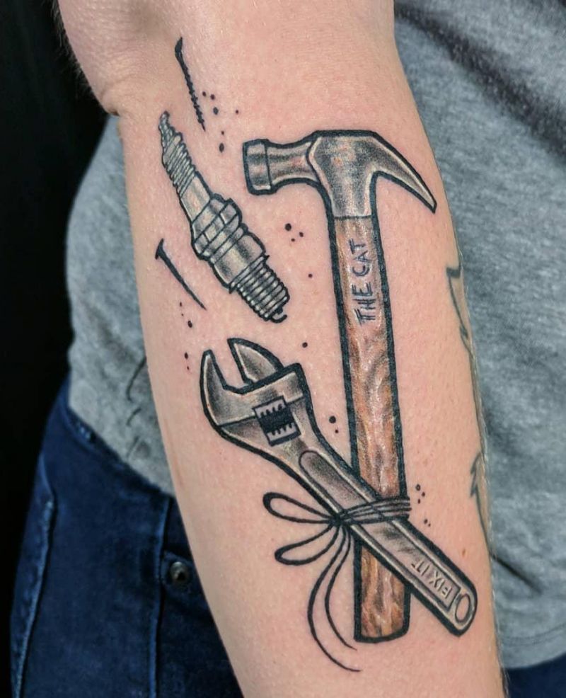 30 Pretty Wrench Tattoos You Must Love