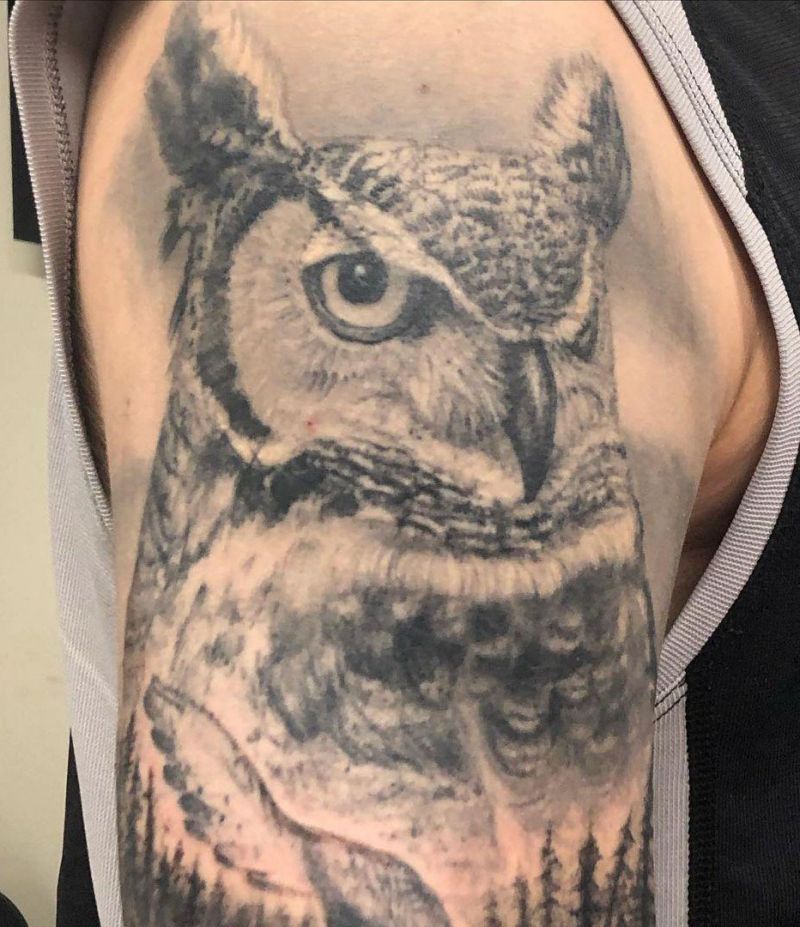 30 Gorgeous Great Horned Owl Tattoos You Must Try