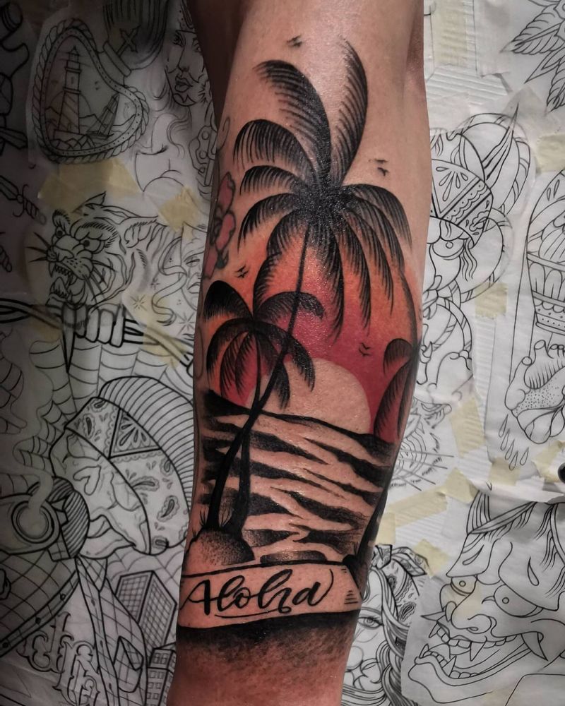 30 Pretty Sunset Tattoos You Can Copy