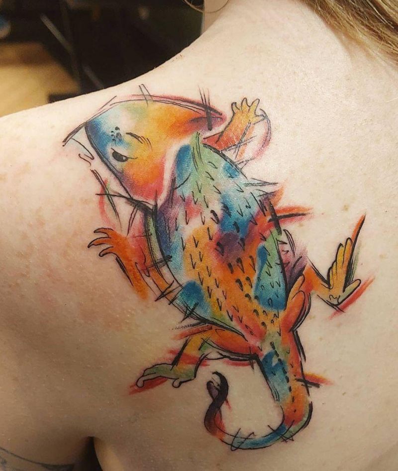 30 Pretty Bearded Dragon Tattoos Make You Charming