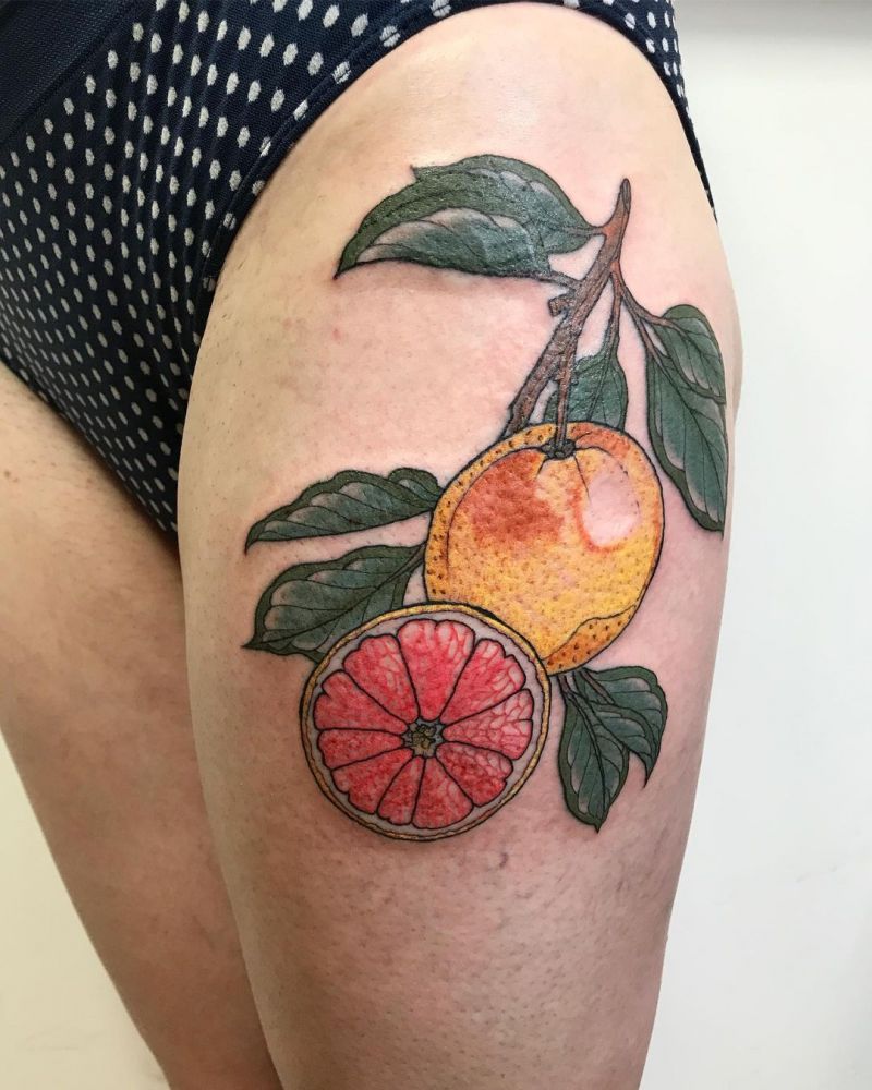 30 Pretty Grapefruit Tattoos for Your Inspiration