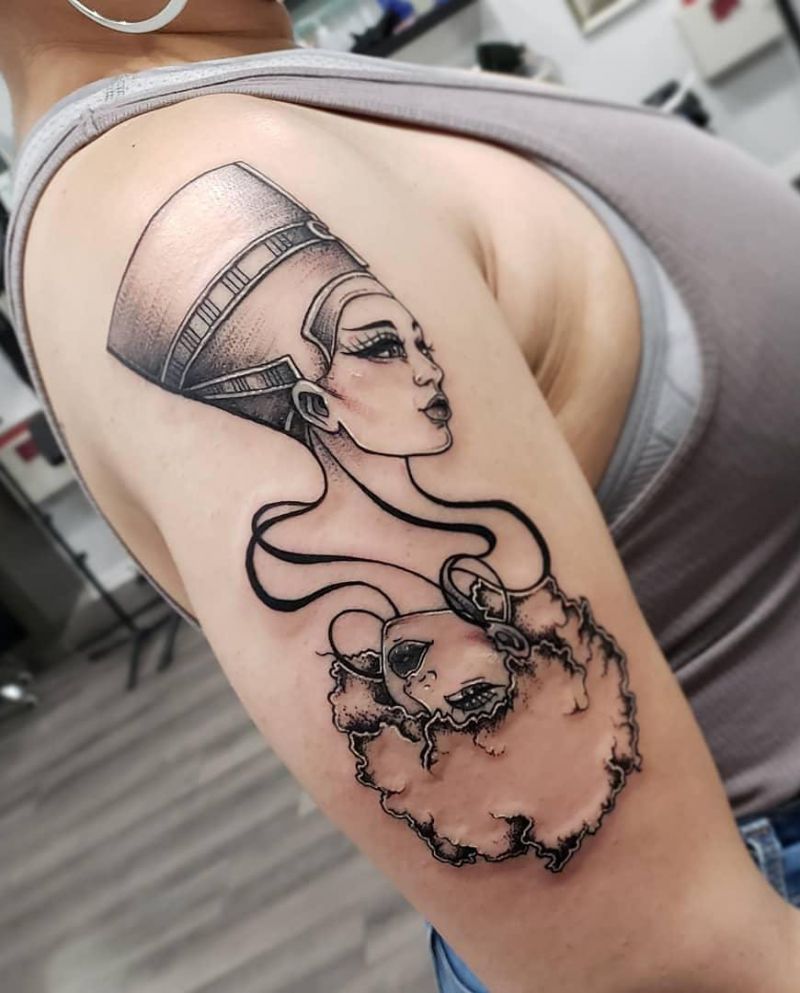 30 Pretty Nefertiti Tattoos You Will Love