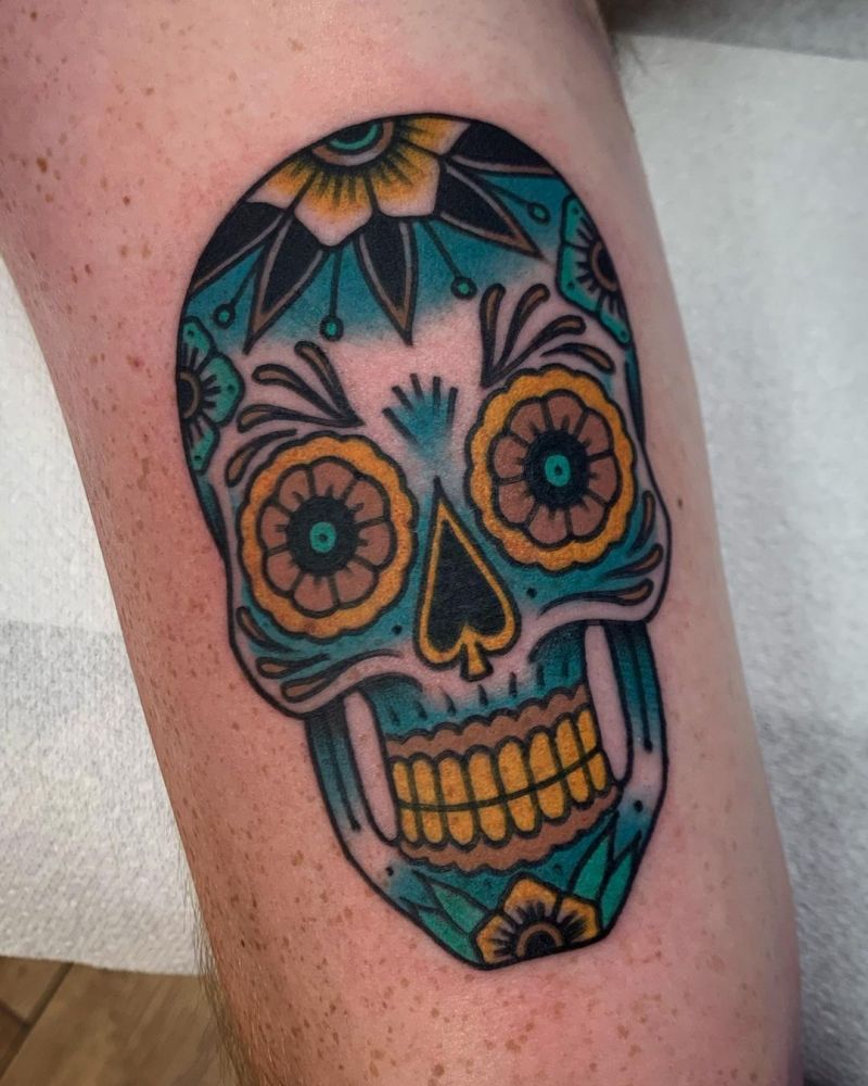 30 Pretty Sugar Skull Tattoos You Will Love