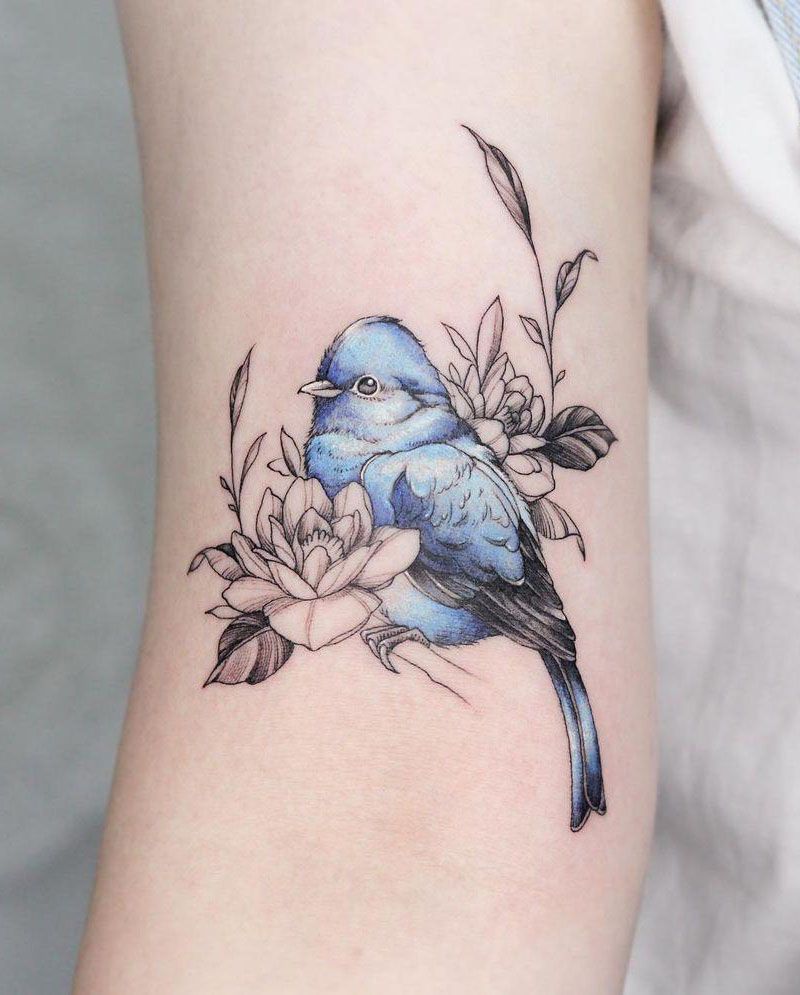 30 Pretty Bluebird Tattoos for Your Inspiration