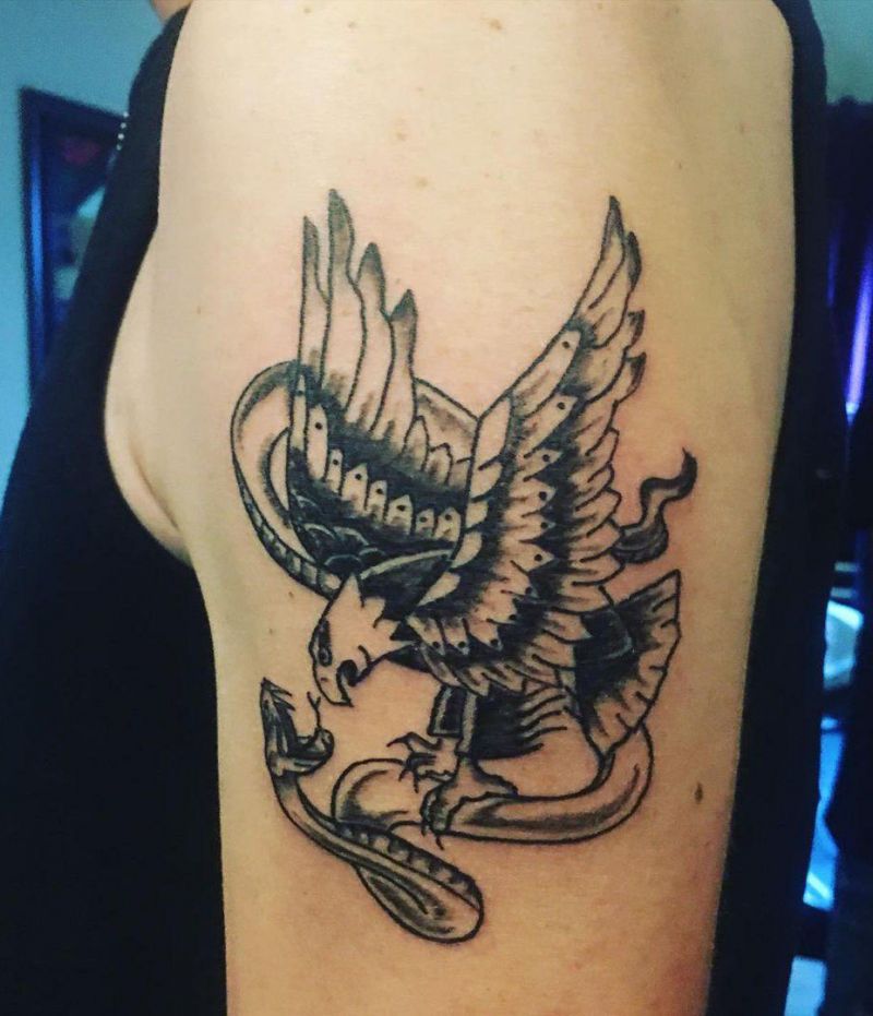 30 Gorgeous Eagle and Snake Tattoos to Inspire You