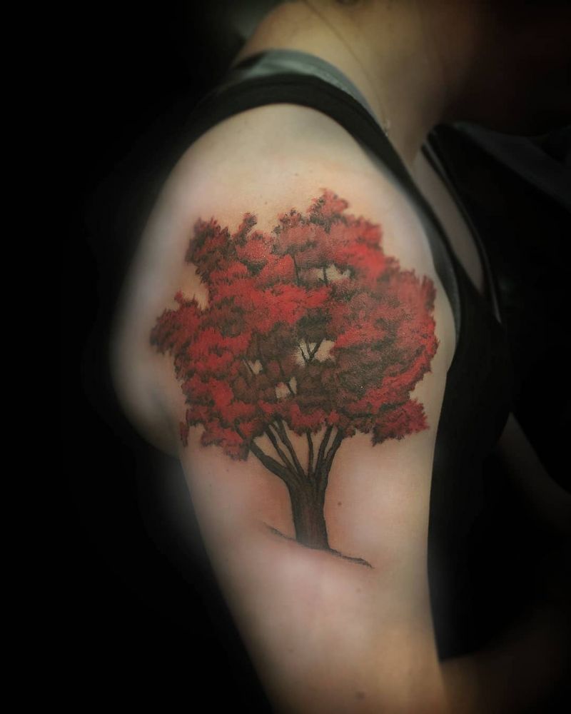 30 Gorgeous Maple Tree Tattoos to Inspire You