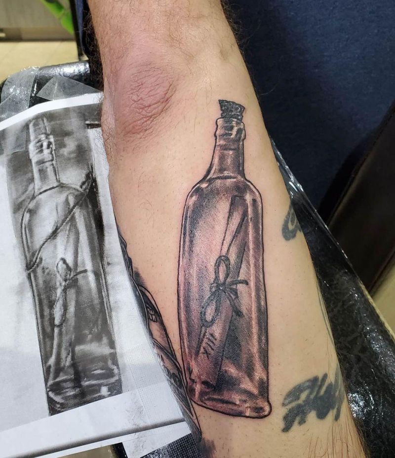 30 Mysterious Message In A Bottle Tattoos You Can Copy