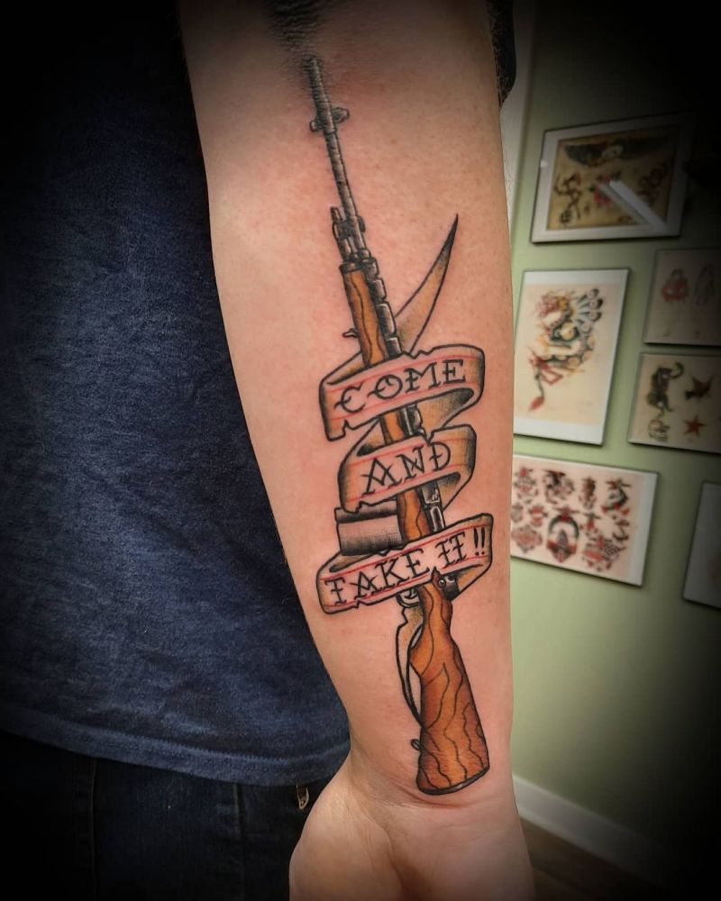 30 Pretty Rifle Tattoos You Can Copy