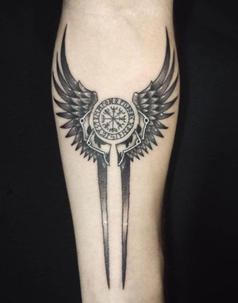 30 Pretty Valkyrie Wings Tattoos for Your Inspiration