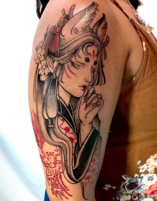 30 Pretty Kitsune Tattoos You Can Copy