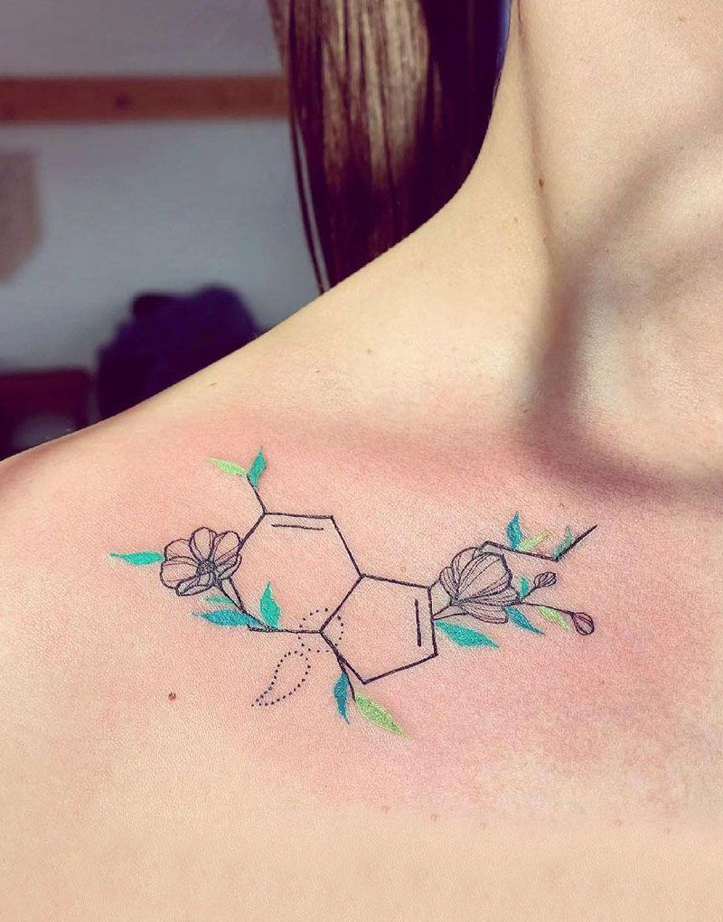 30 Pretty Molecule Tattoos You Must Love