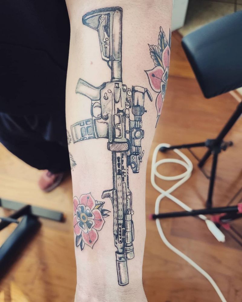 30 Pretty Rifle Tattoos You Can Copy