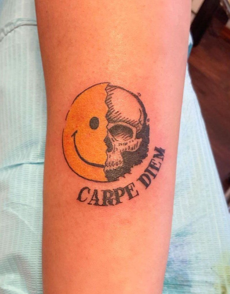 30 Pretty Smiley Face Tattoos You Can Copy