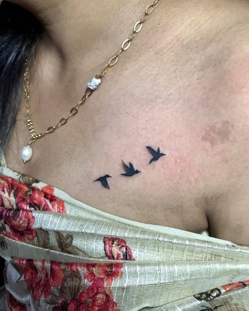 30 Pretty Three Birds Tattoos You Must Love