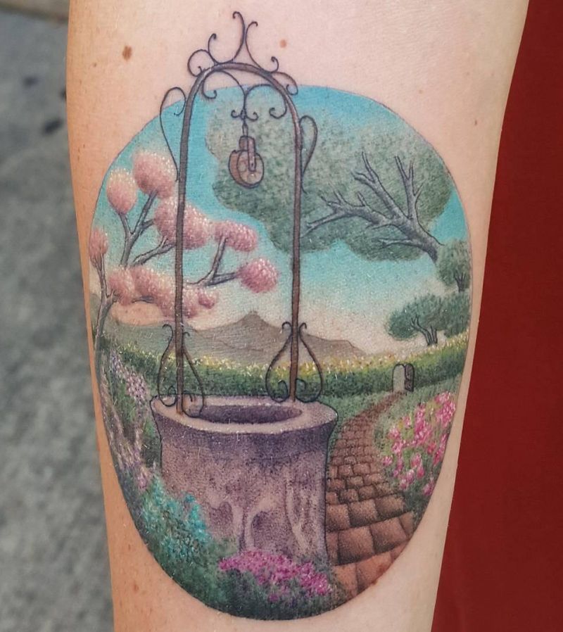 30 Pretty Wishing Well Tattoos You Can Copy