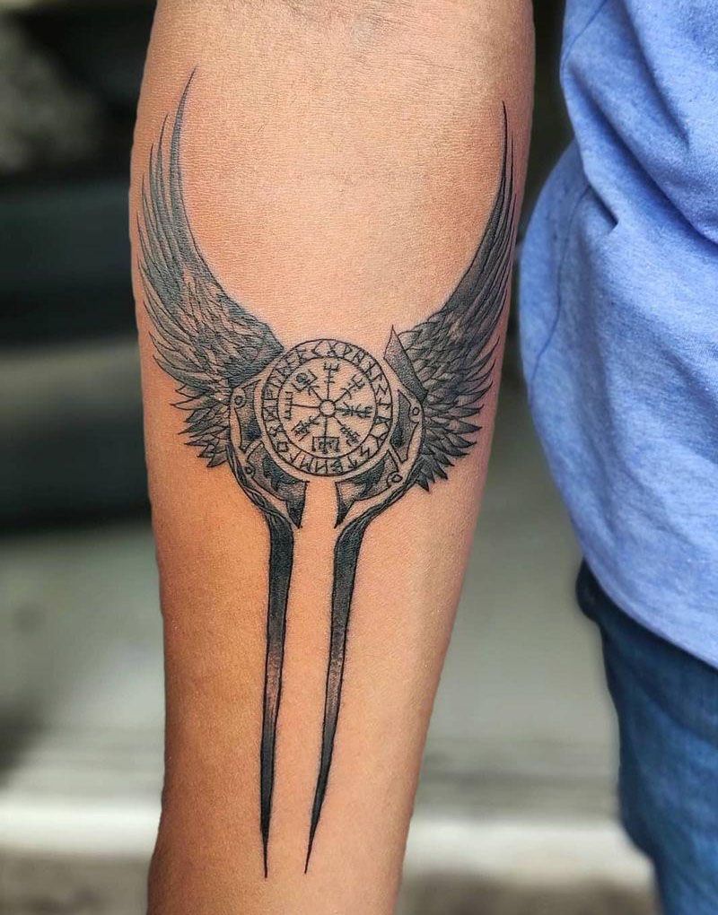 30 Pretty Valkyrie Wings Tattoos for Your Inspiration