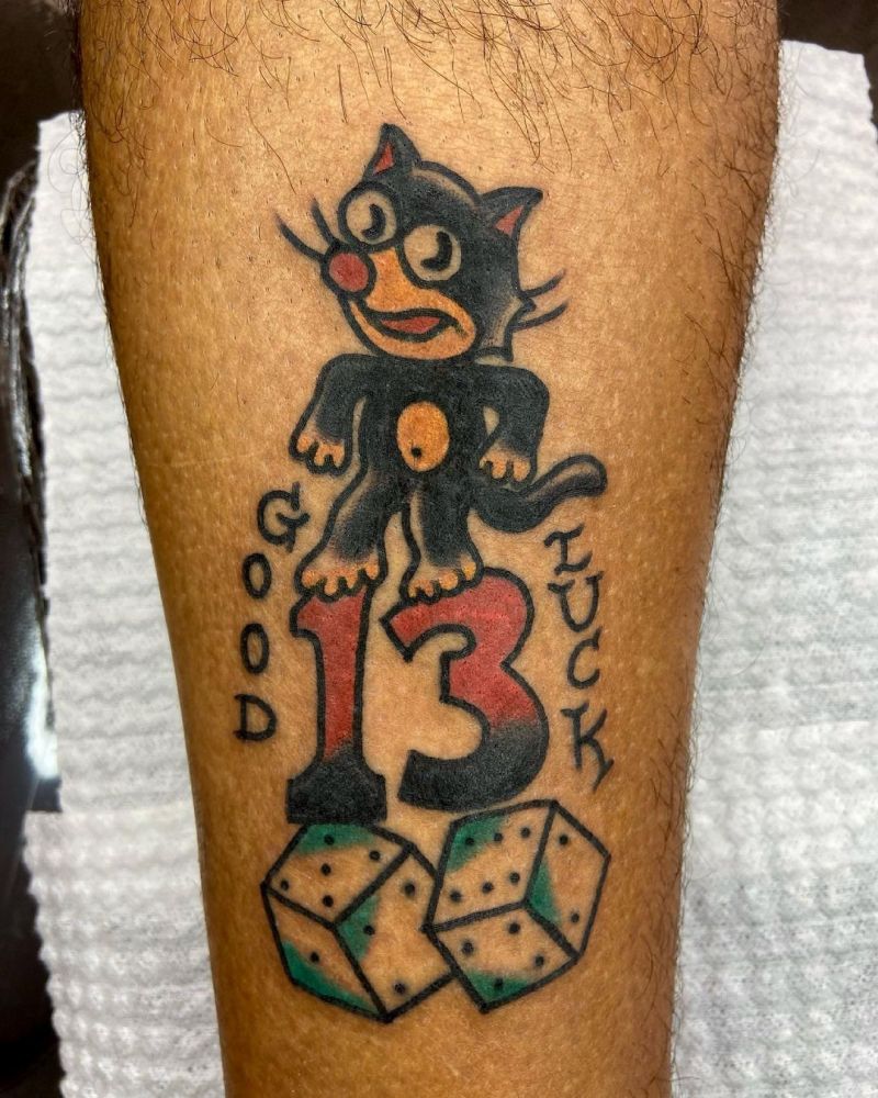 30 Cute Felix The Cat Tattoos You Must Love