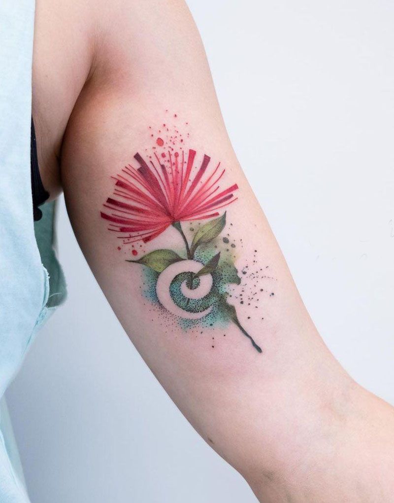 30 Pretty Pohutukawa Tattoos You Can Copy