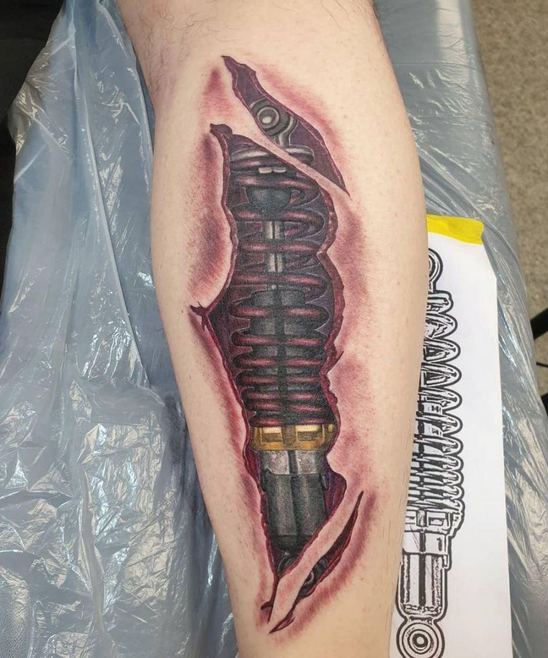 30 Wonderful Shock Absorber Tattoos You Must Love