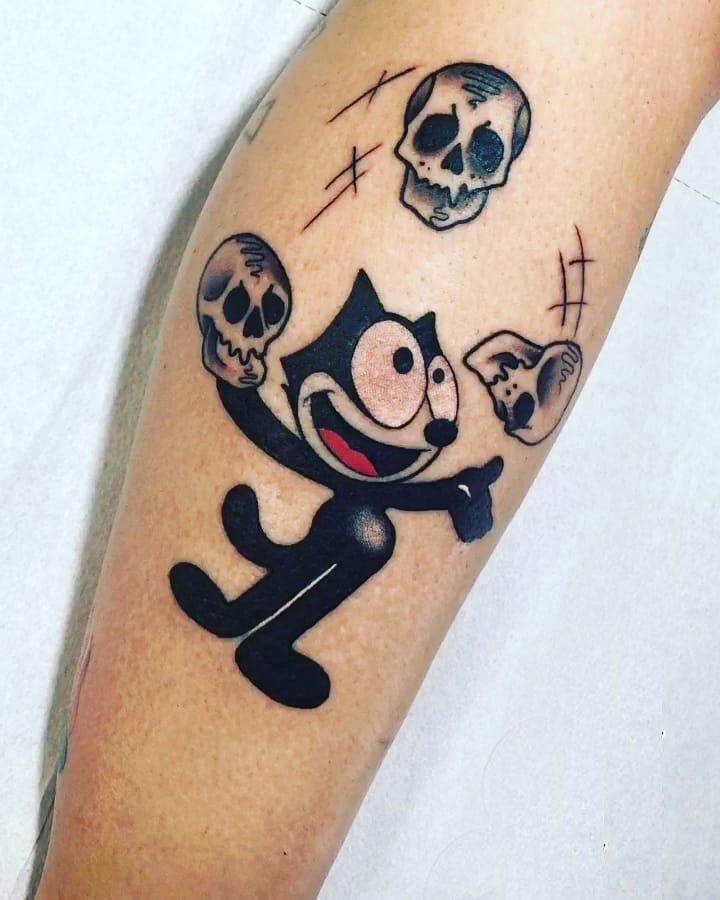 30 Cute Felix The Cat Tattoos You Must Love