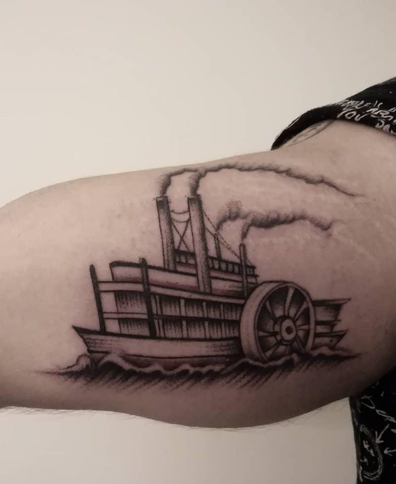 17 Pretty Steamboat Tattoos You Can Copy