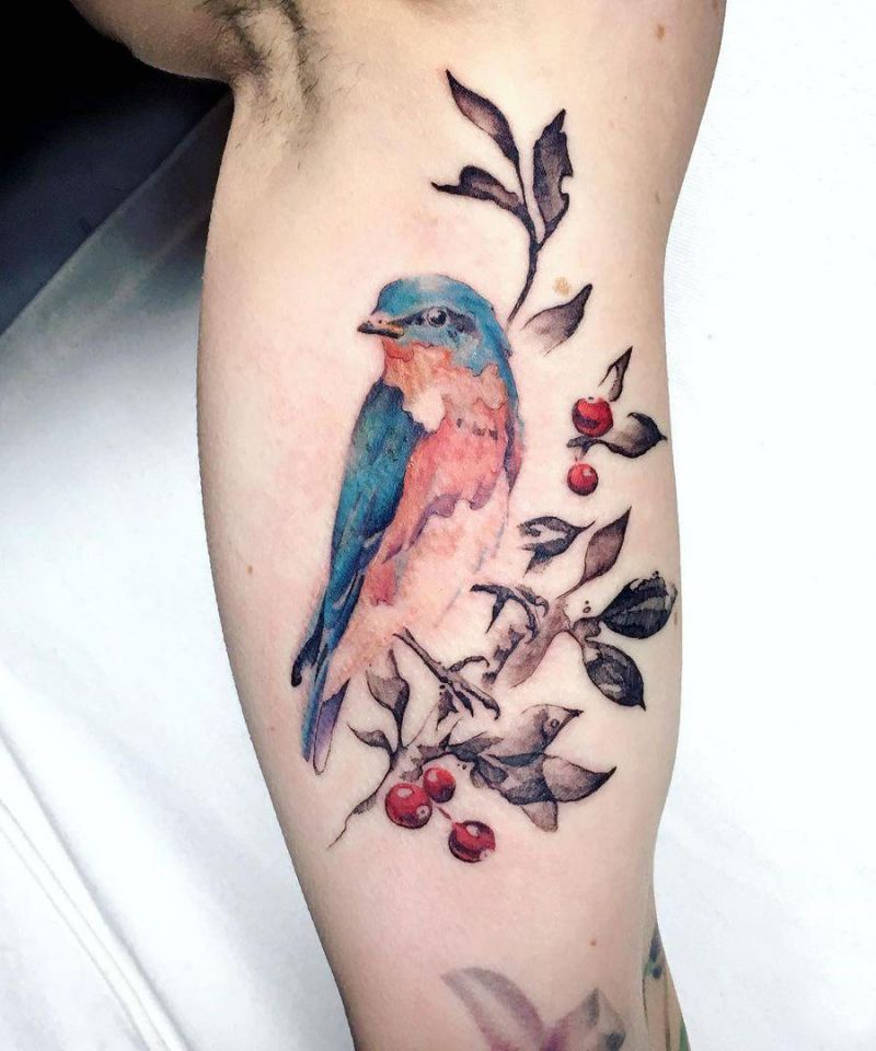 30 Pretty Bluebird Tattoos for Your Inspiration