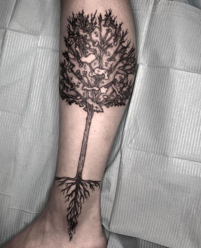 30 Gorgeous Maple Tree Tattoos to Inspire You