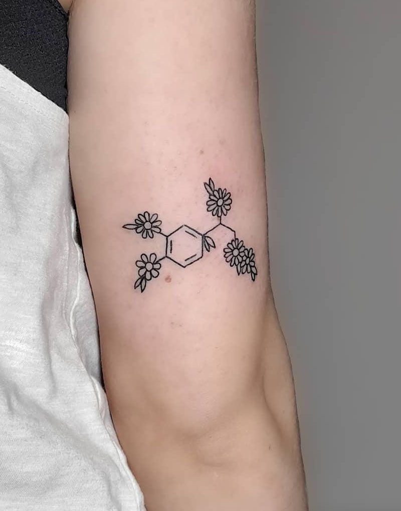 30 Pretty Molecule Tattoos You Must Love