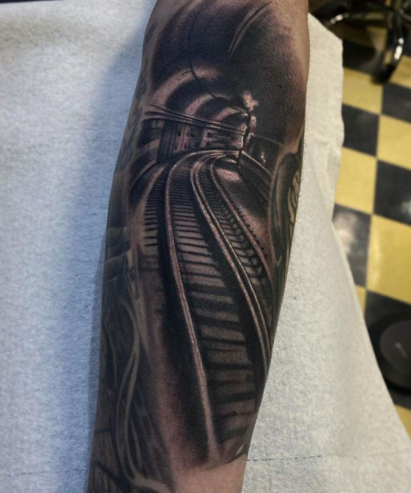 30 Pretty Railroad Tattoos You Must Love