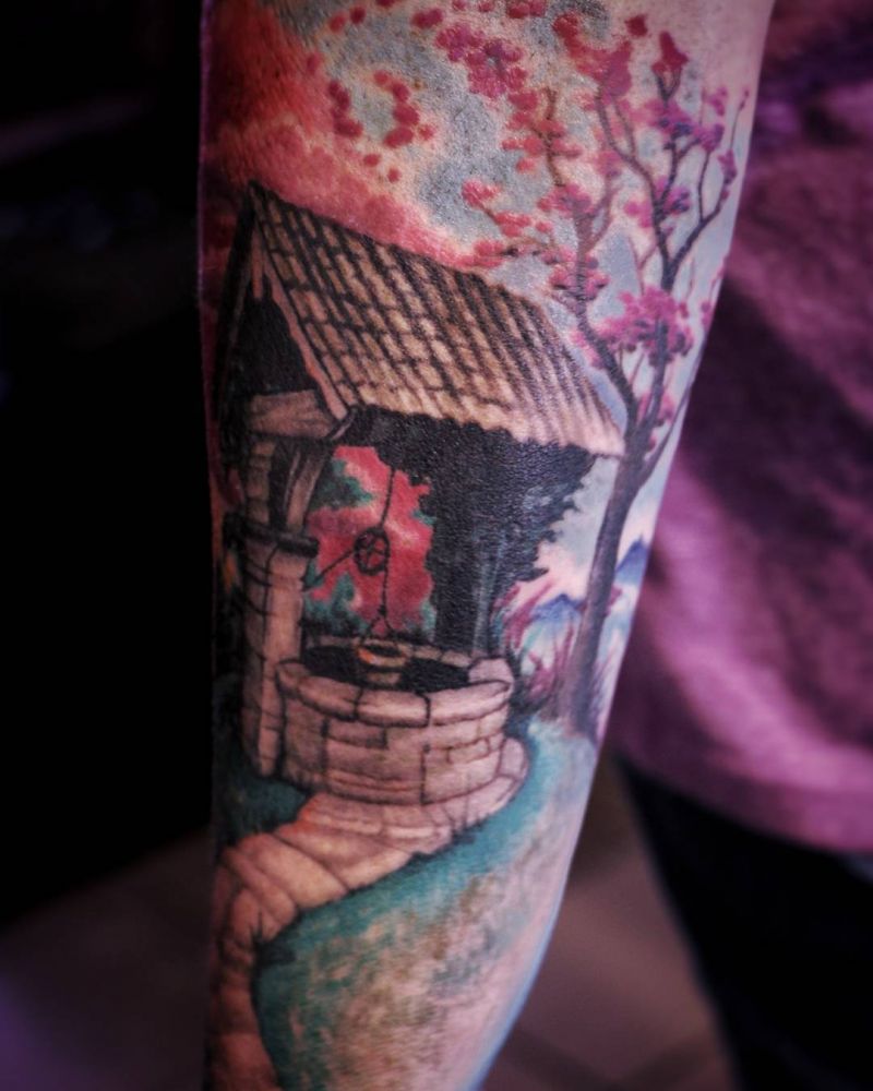 30 Pretty Wishing Well Tattoos You Can Copy