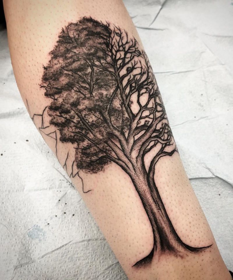 30 Gorgeous Maple Tree Tattoos to Inspire You