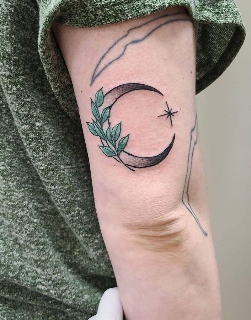 30 Pretty Crescent Moon Tattoos You Can Copy