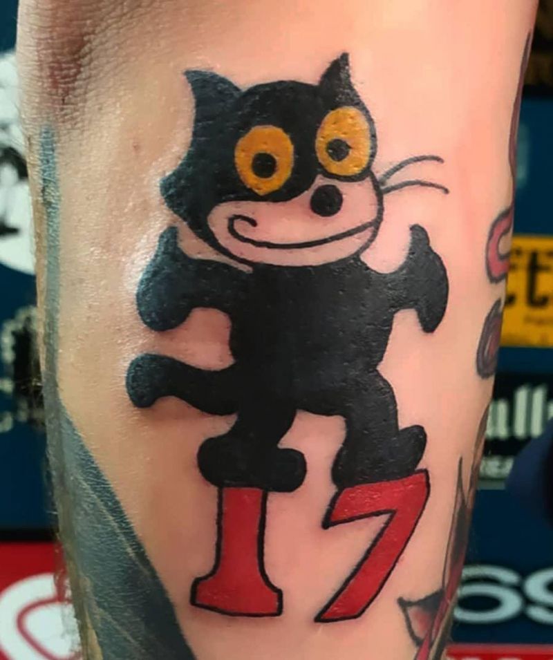 30 Cute Felix The Cat Tattoos You Must Love