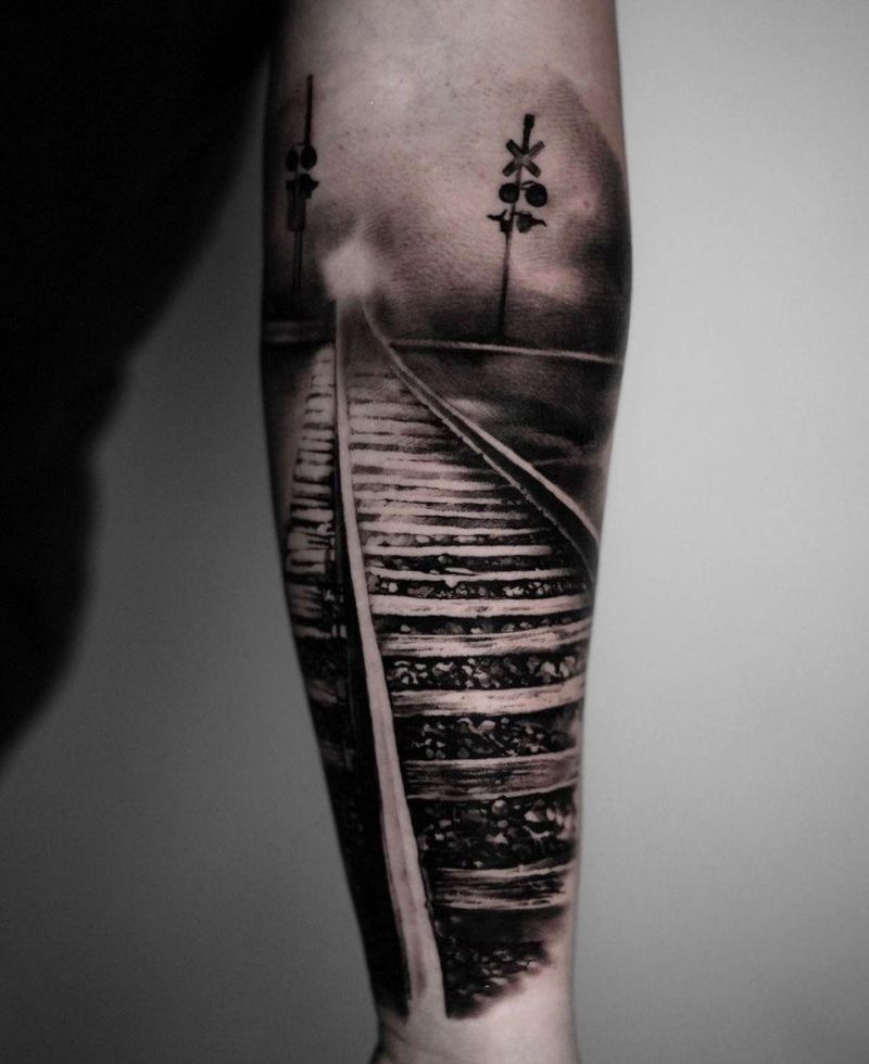 30 Pretty Railroad Tattoos You Must Love
