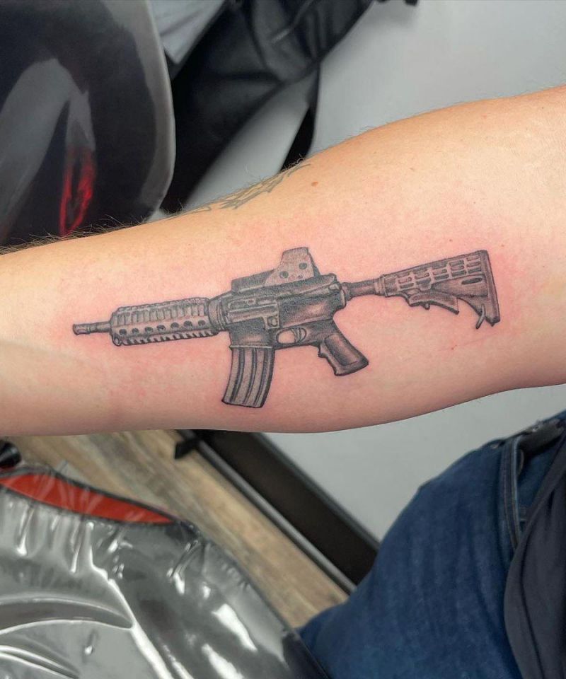 30 Pretty Rifle Tattoos You Can Copy