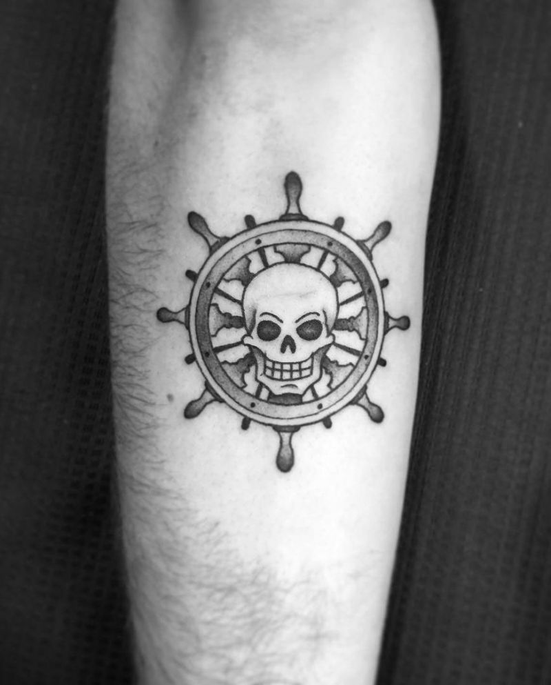 30 Pretty Ship Wheel Tattoos You Can Copy