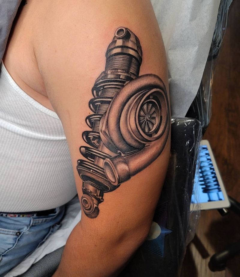 30 Wonderful Shock Absorber Tattoos You Must Love