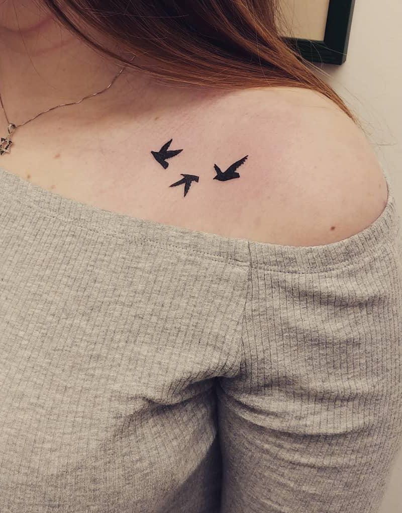 30 Pretty Three Birds Tattoos You Must Love