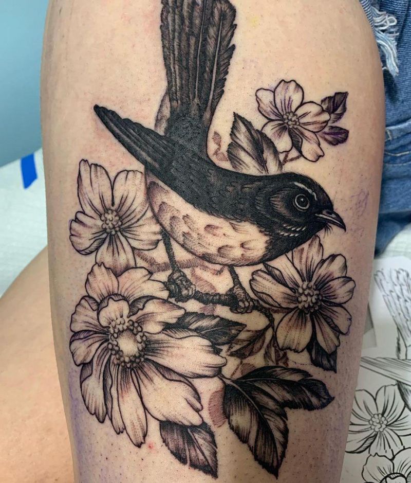 30 Pretty Willy Wagtail Tattoos You Must Love