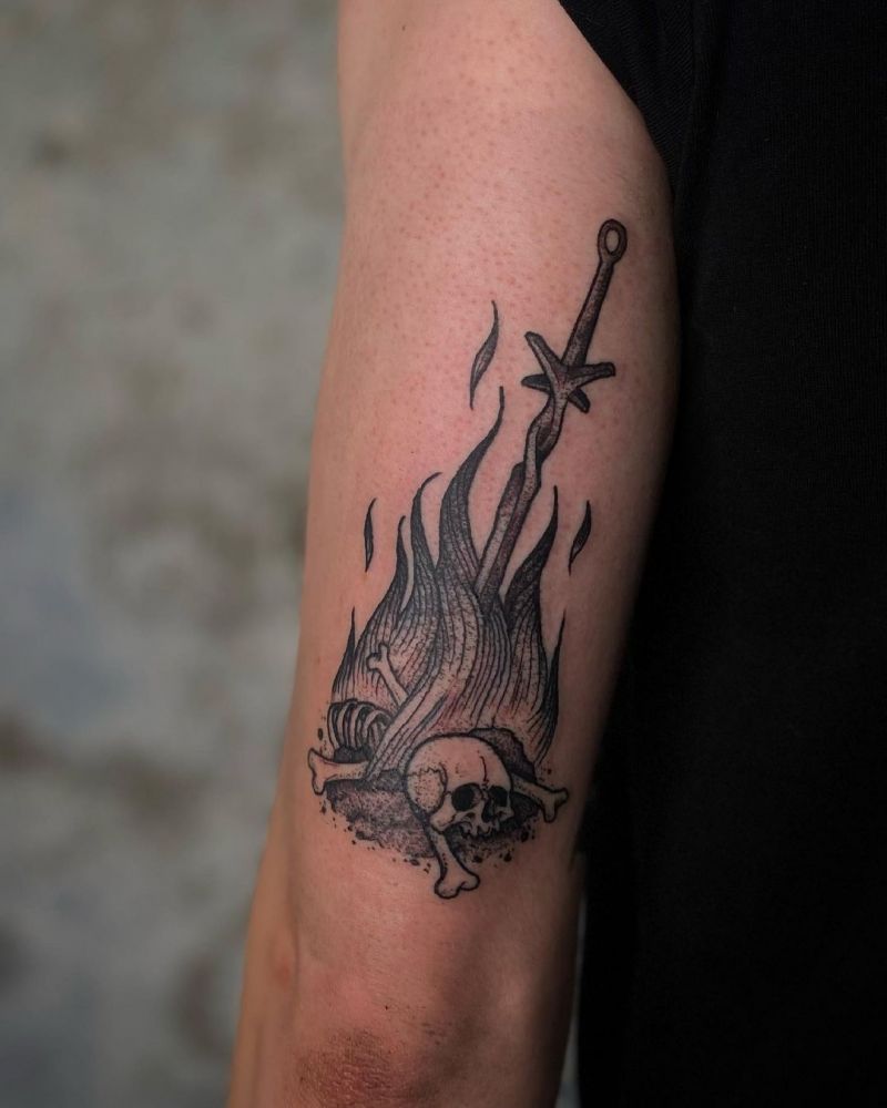 30 Pretty Bonfire Tattoos You Must Try