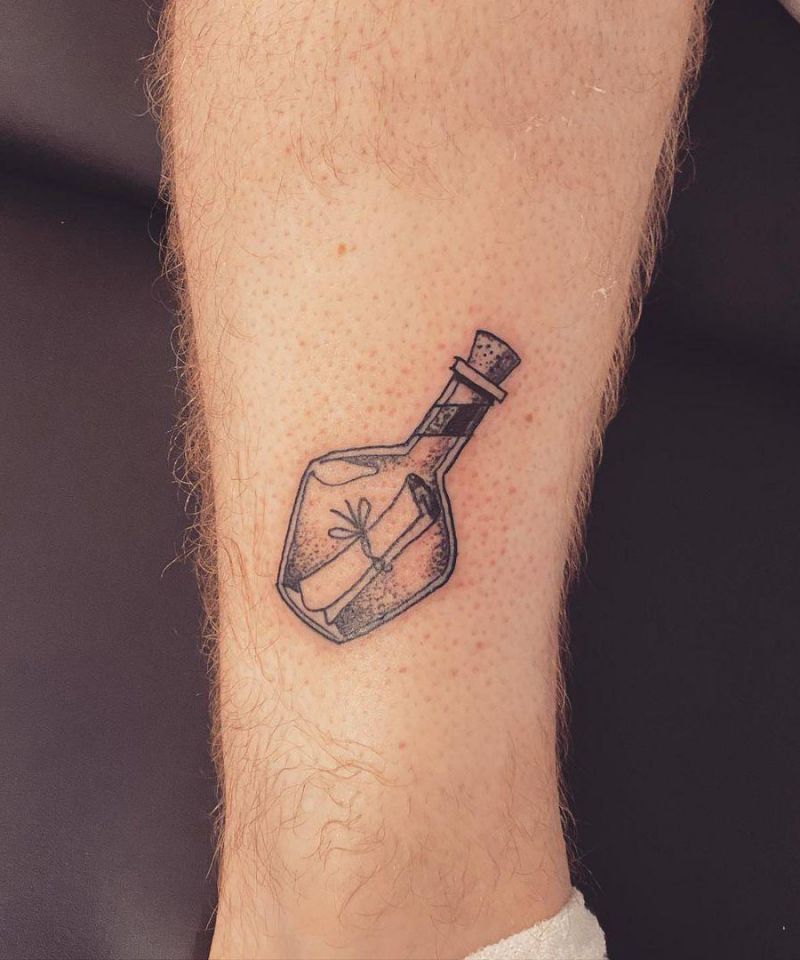 30 Mysterious Message In A Bottle Tattoos You Can Copy