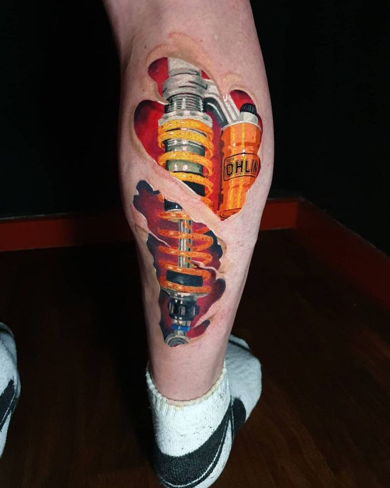 30 Wonderful Shock Absorber Tattoos You Must Love