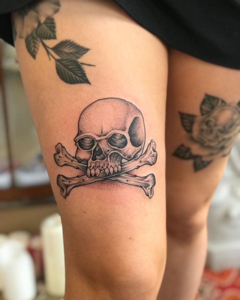 30 Gorgeous Skull and Crossbones Tattoos You Can’t Miss