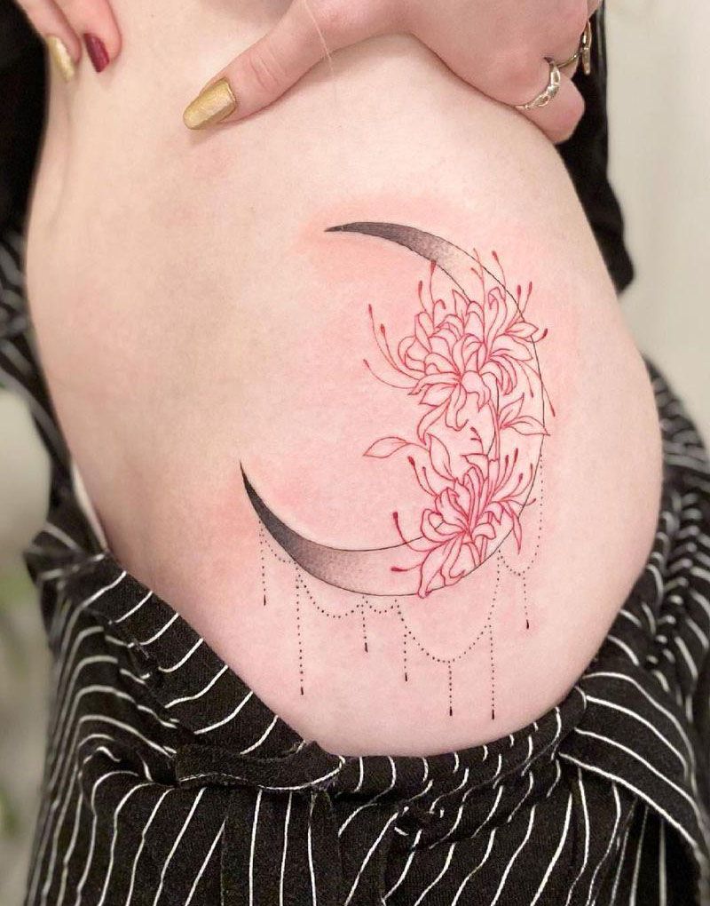 30 Pretty Crescent Moon Tattoos You Can Copy